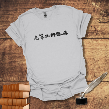 Covenant Symbols Tee: Eternal Trinitarian Covenant, Adamic, Noahic, Abrahamic, Mosaic, Davidic, New (Cross and Empty Tomb)